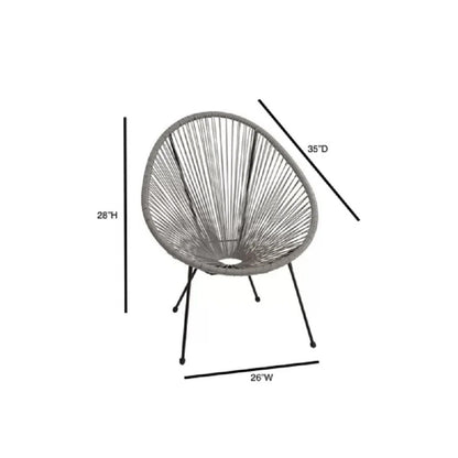 Outdoor Lounge Chair Set With Handwoven Seats, Weather Resistant - White LSI Patio Furniture
