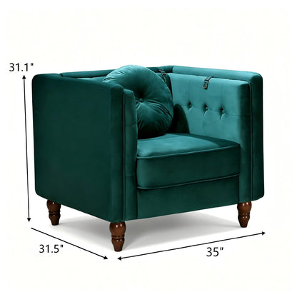 Chesterfield Accent Tufted Square Arm Side Chair US Pride
