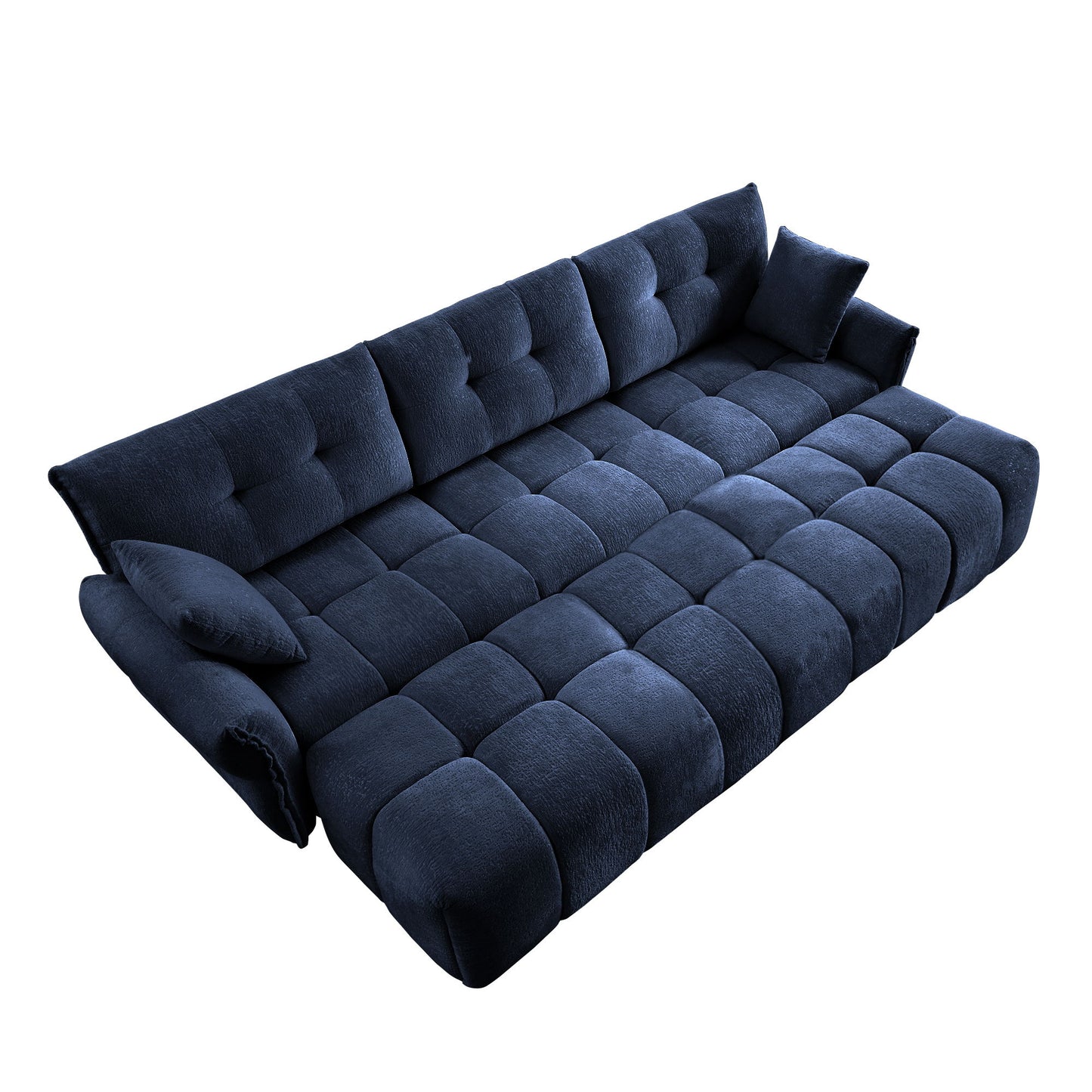 Sofa Set With Ottoman And Pillows, Textured, High Resilience Cushions Home Essentials