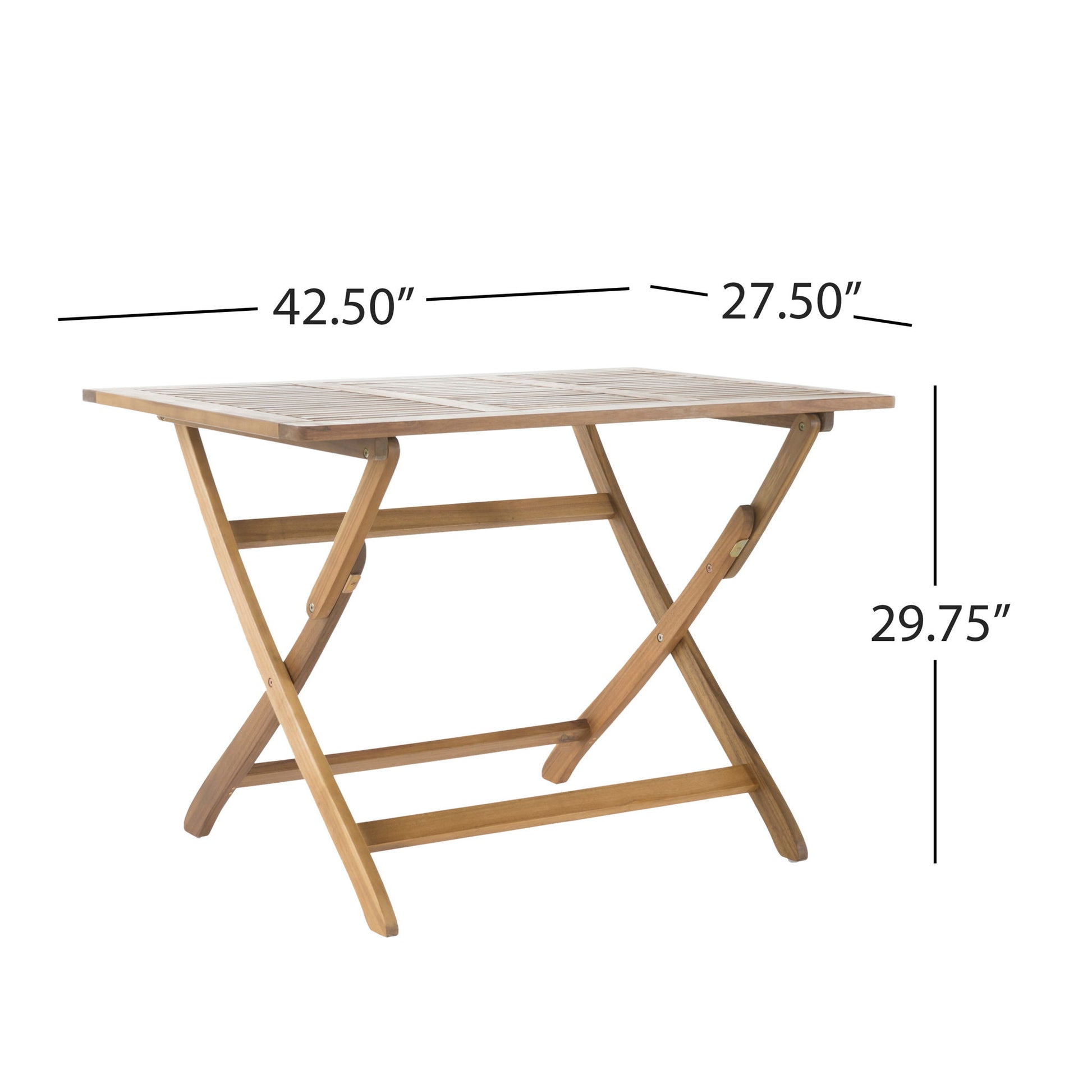 Blissique - Outdoor Foldable Wood Dining Table With Slat Design Noble House