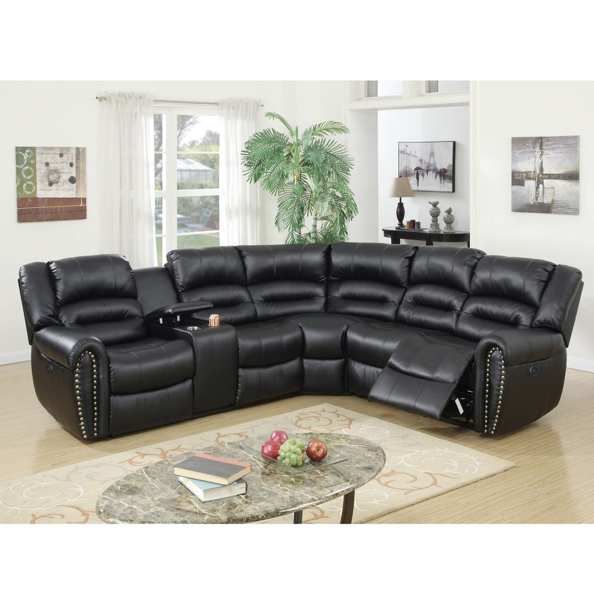 Reclining Sectional Sofa With Console Home Essentials