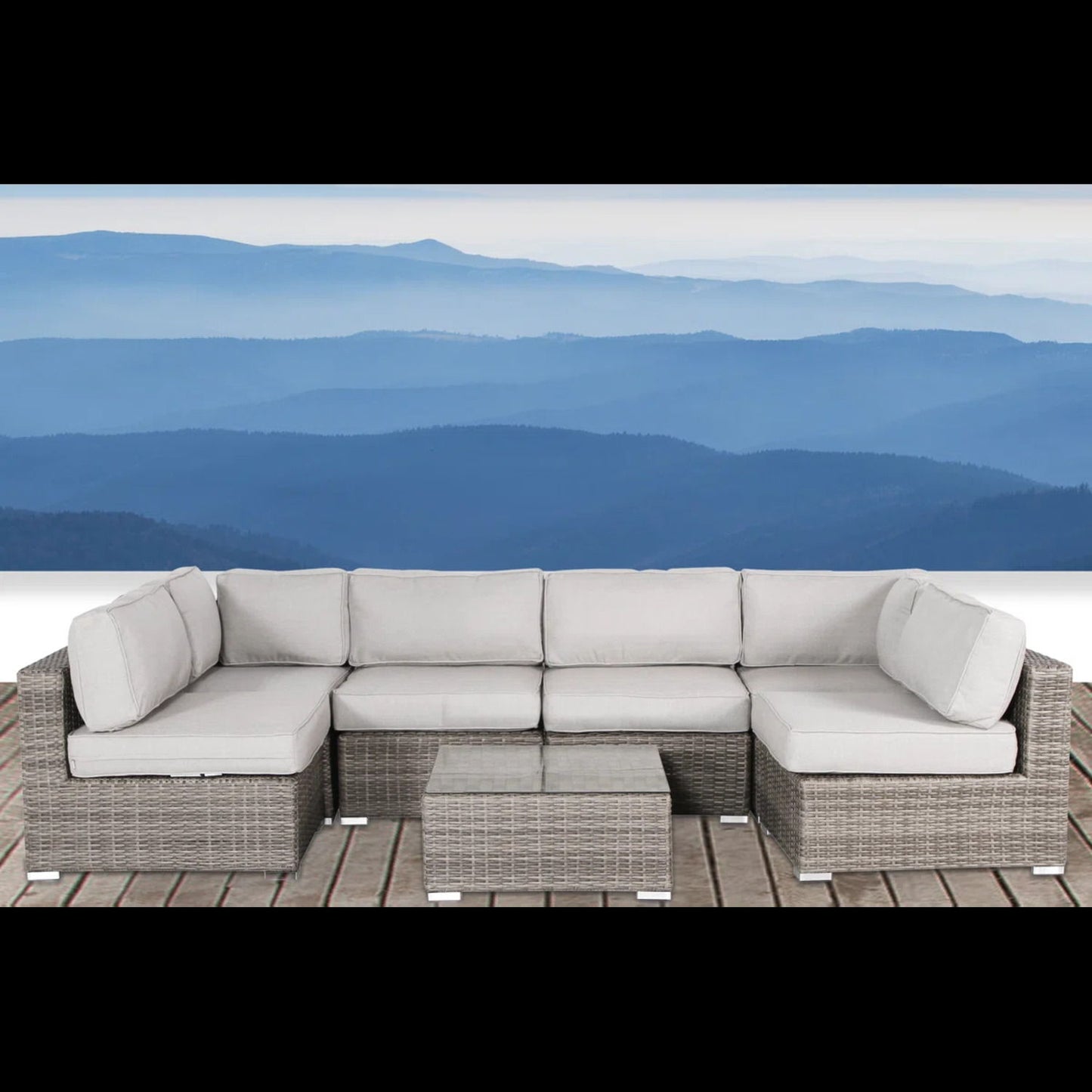 Seating Set With Cushions Handcrafted Wicker Design LSI Patio Furniture