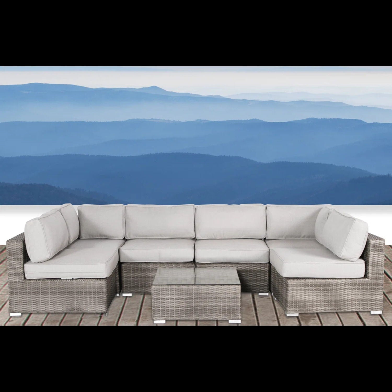Seating Set With Cushions Handcrafted Wicker Design LSI Patio Furniture