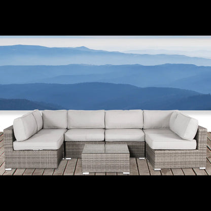 Seating Set With Cushions Handcrafted Wicker Design LSI Patio Furniture