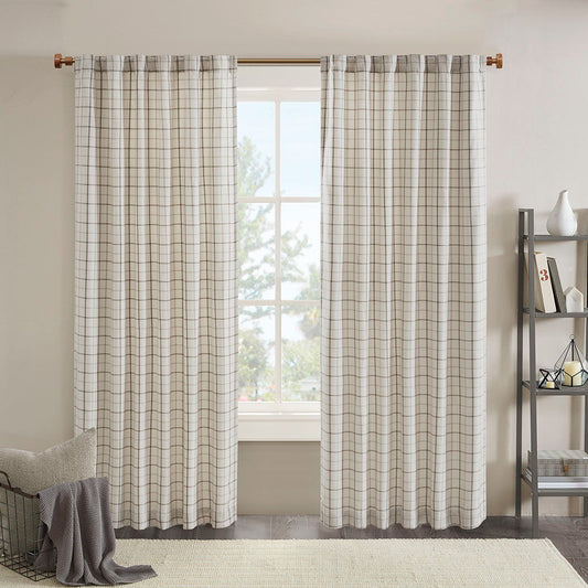 Anaheim - 84" Plaid Tab Top Panel - Natural Madison Park