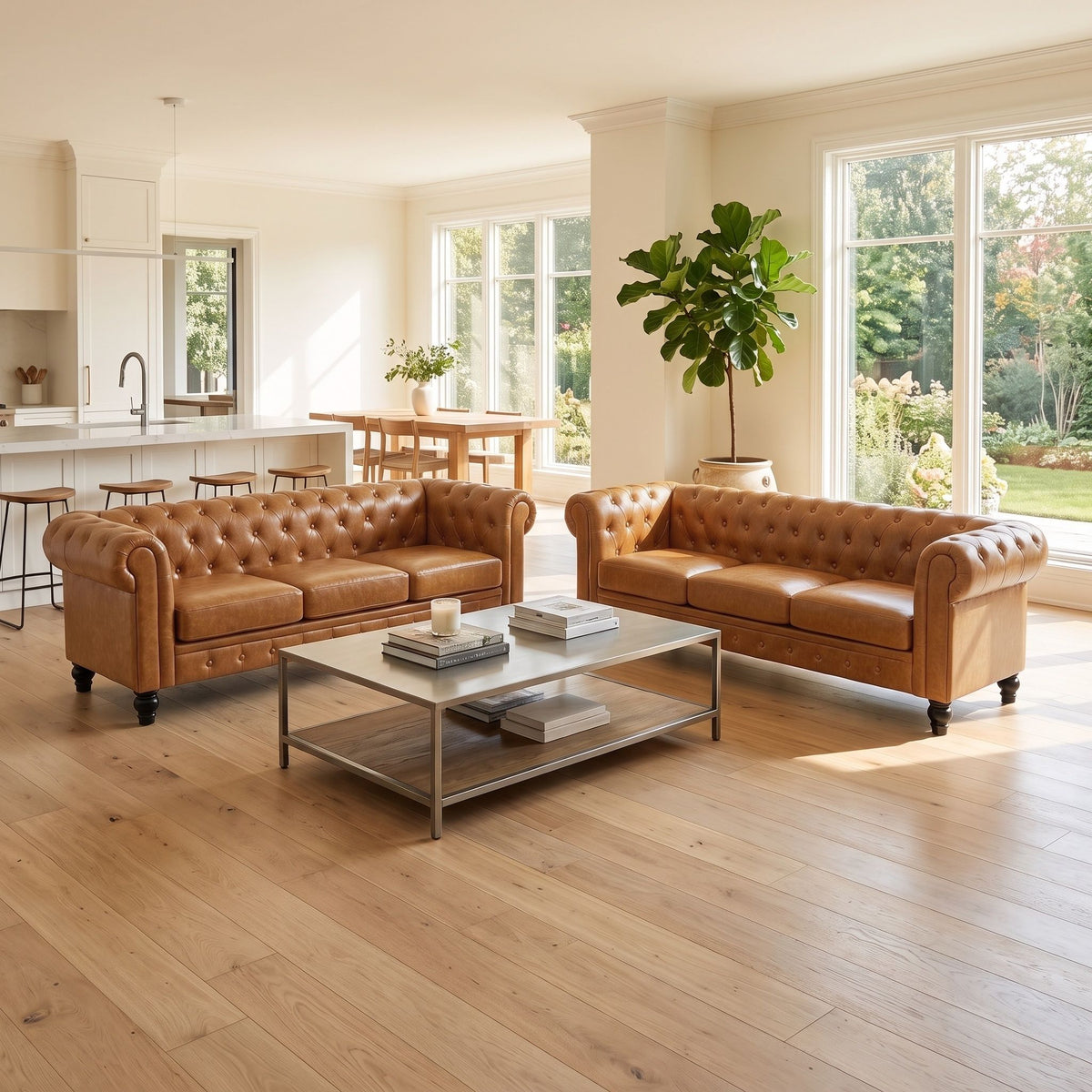 2 Piece Sofa Set With Rolled Armrests Home Essentials