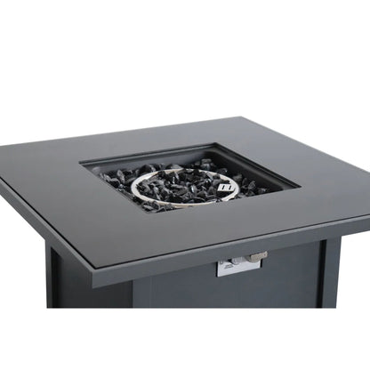 Powdercoated Fire Pit With Top - Gray LSI Patio Furniture