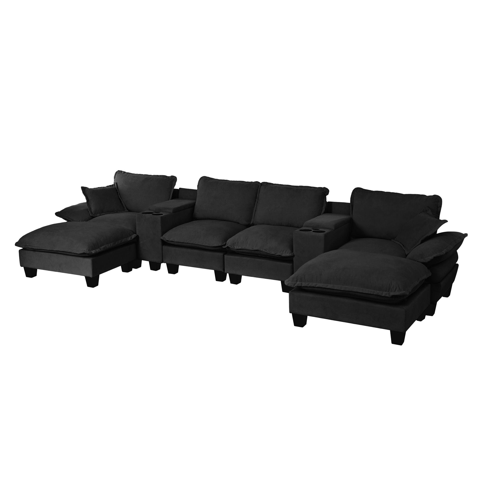Modular Cloud Couch Sofa With Cup Holders & Storage, USB Port Home Essentials
