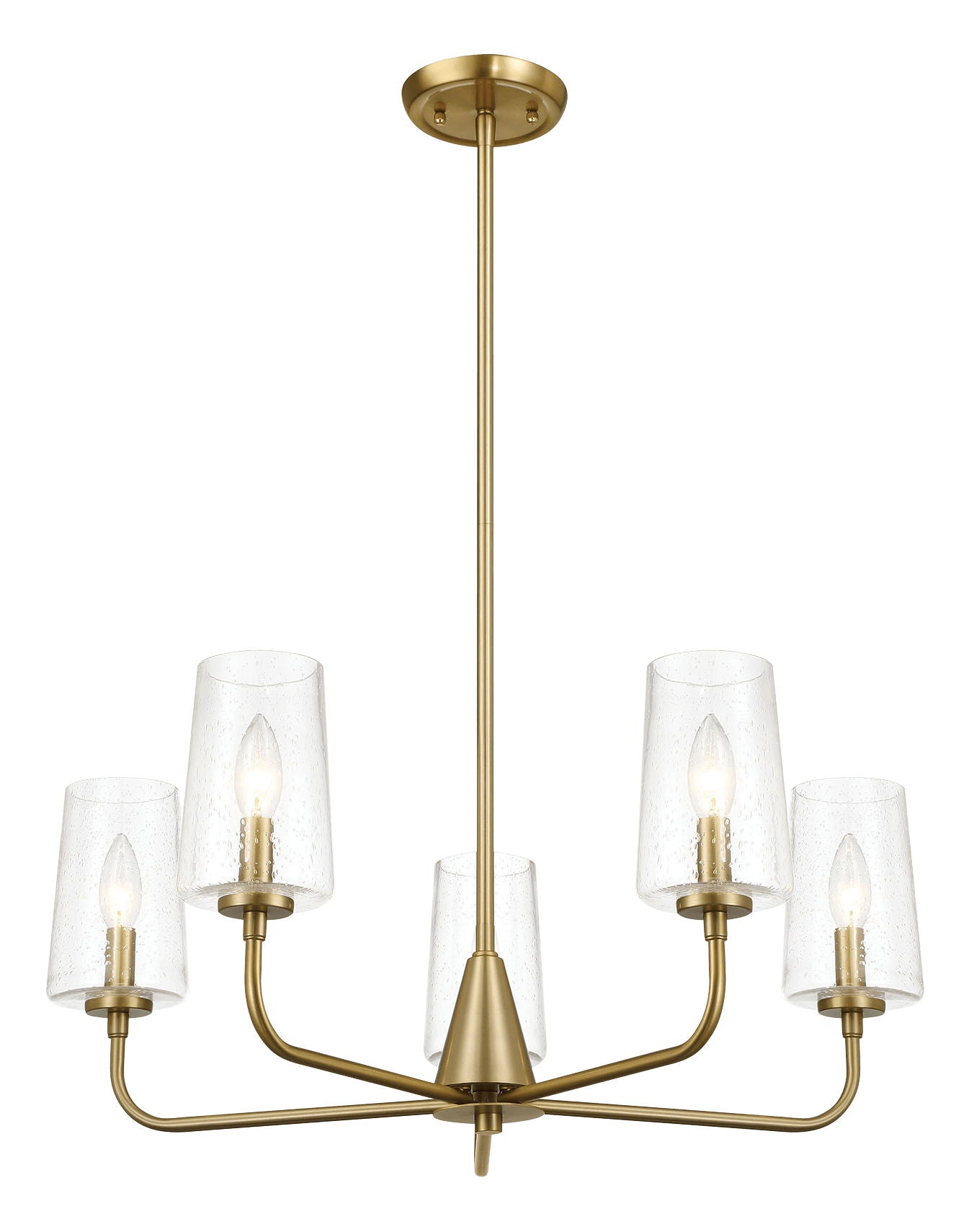 Dazzle - 5 Lights Chandelier With Clear Seeded Satin - Antique Brass / Clear / Gold Ashcroft Furniture