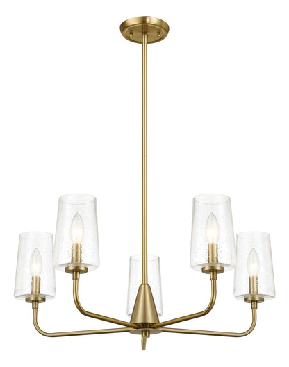 Dazzle - 5 Lights Chandelier With Clear Seeded Satin - Antique Brass / Clear / Gold Ashcroft Furniture