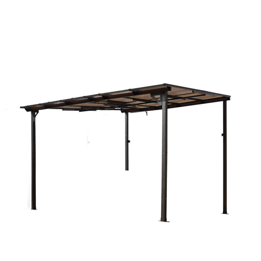 Wall Mounted Outdoor Pergola Gazebo, Heavy Duty Metal Awning With Roof Home Essentials