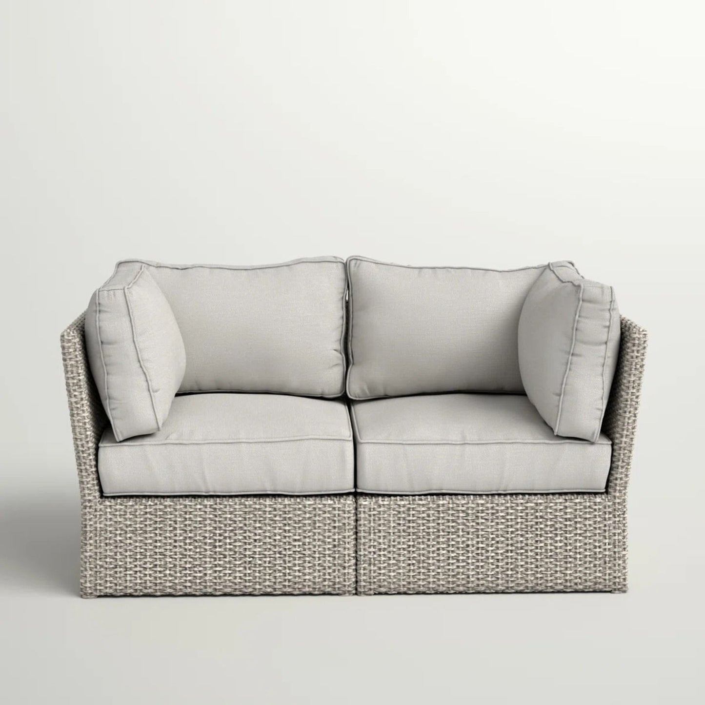 Modern Patio Wicker Loveseat With Cushions LSI Patio Furniture