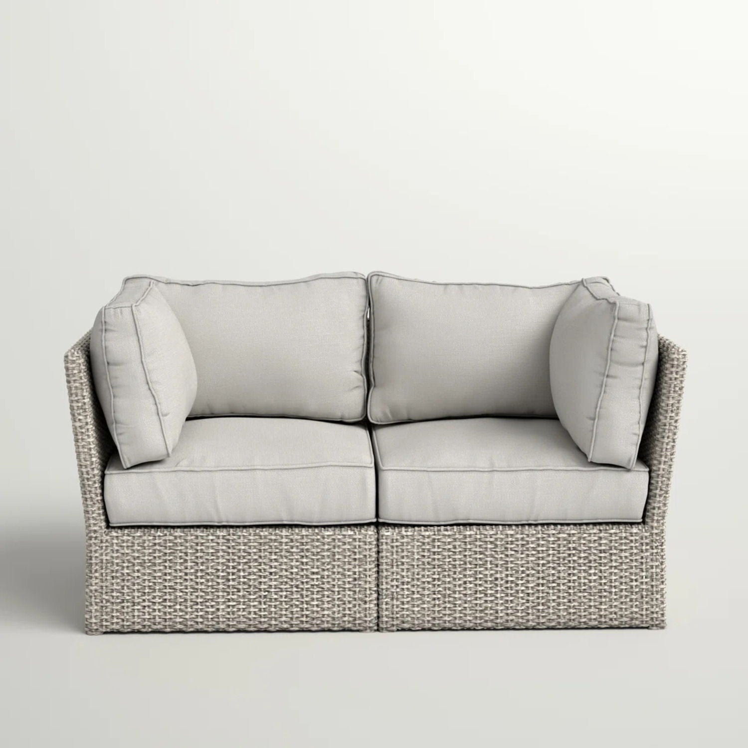 Modern Patio Wicker Loveseat With Cushions LSI Patio Furniture