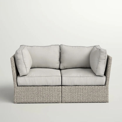 Modern Patio Wicker Loveseat With Cushions LSI Patio Furniture