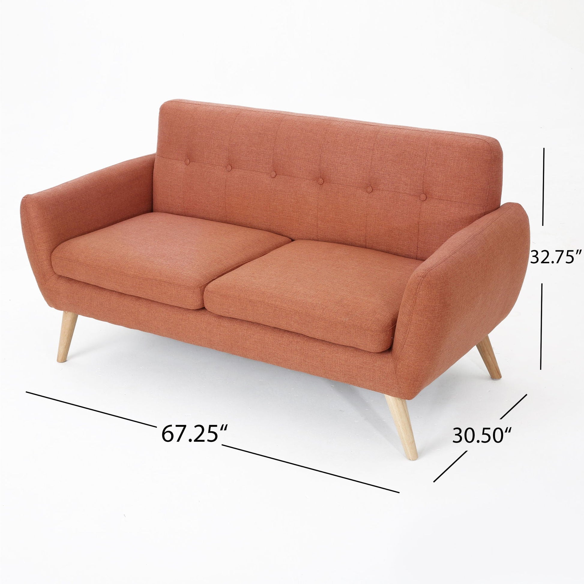 Modern Loveseat Sofa With Button Tufted Backrest Noble House