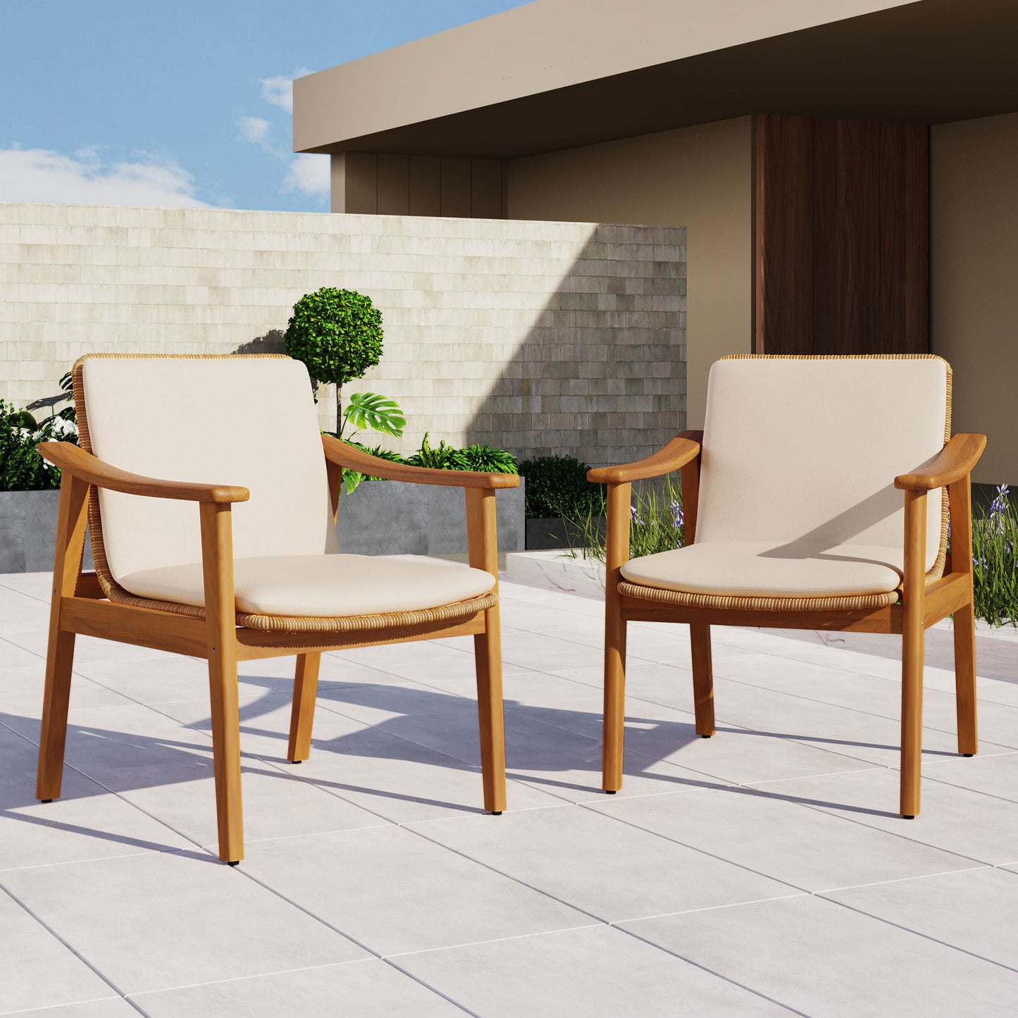 Outdoor Dining Chairs (Set of 2) Noble House