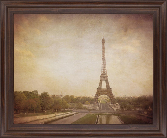 Sepia Eiffel View - 28" x 34" Framed Wall Art Classy Art
