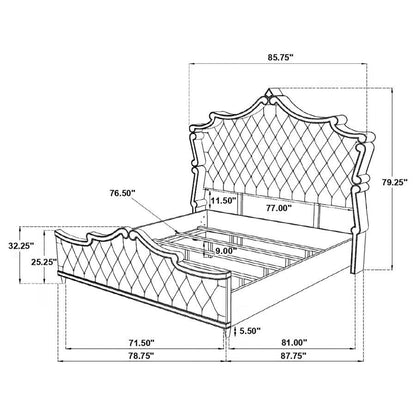 Antonella - Upholstered Panel Bed CoasterElevations