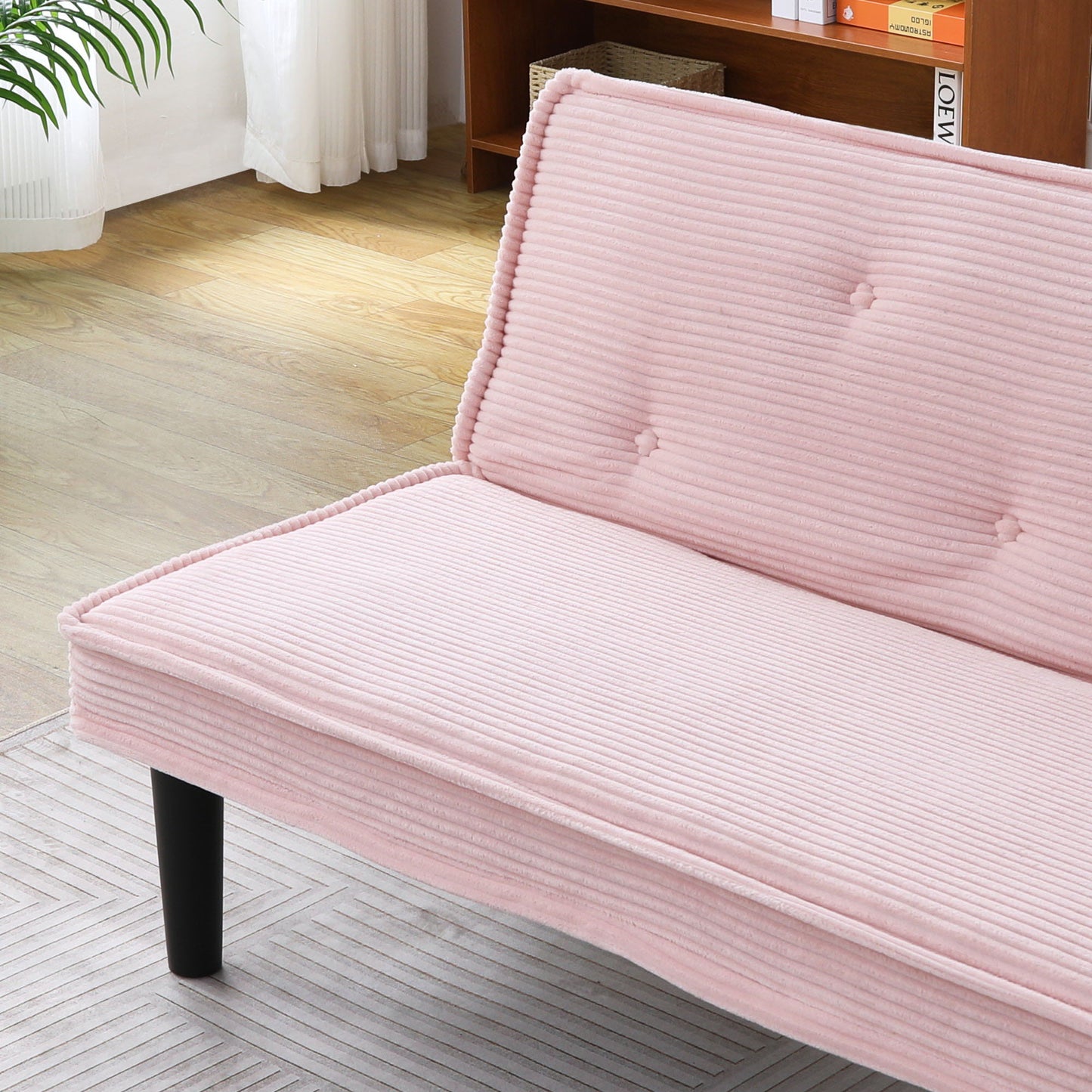 Versatile Corduroy Sofa Bed With Solid Wood Frame Home Essentials