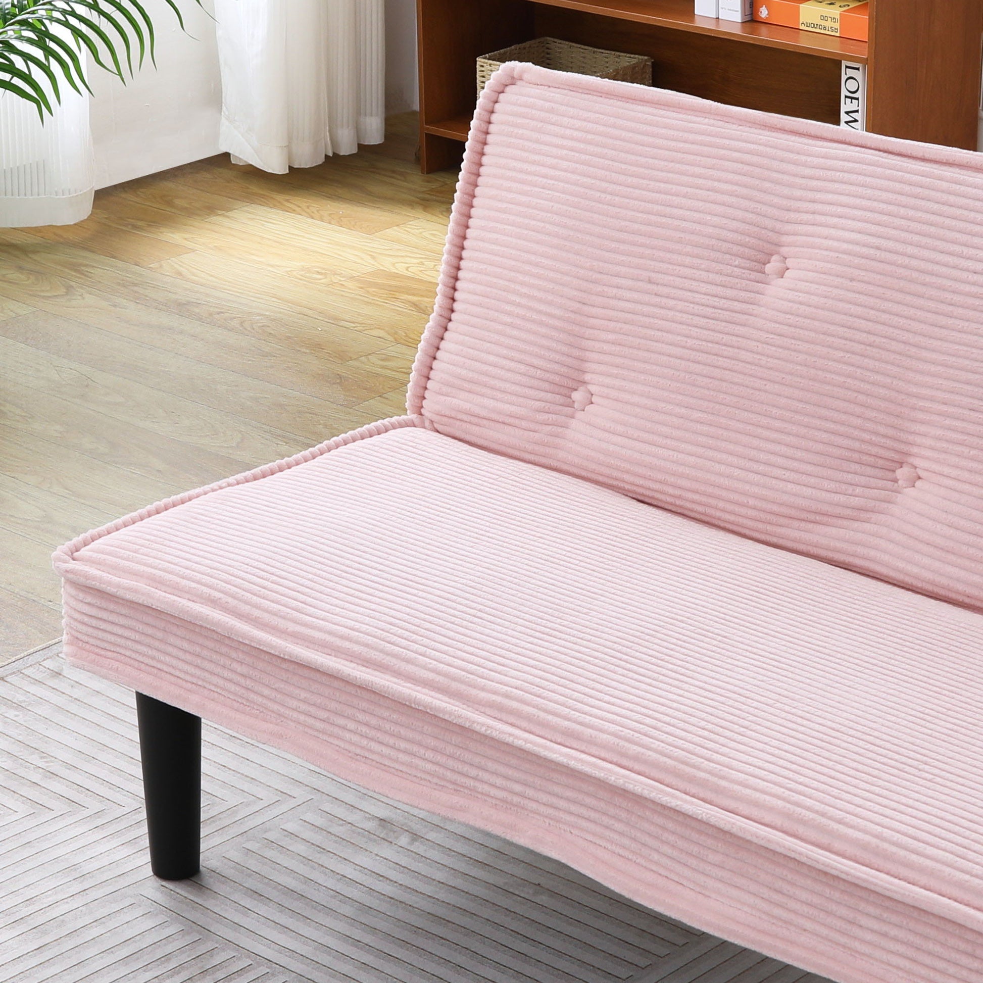 Versatile Corduroy Sofa Bed With Solid Wood Frame Home Essentials