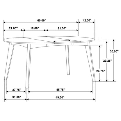 Jedda - Oval Extension Leaf Dining Table - Dark Walnut CoasterEveryday