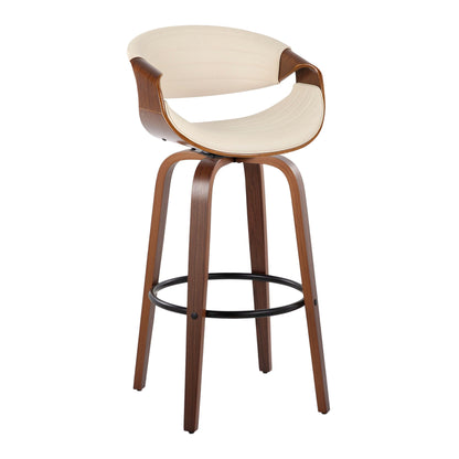 Symphony - Mid Century Modern Fixed Height Barstool With Swivel And Round Footrest (Set of 2) Lumi Source