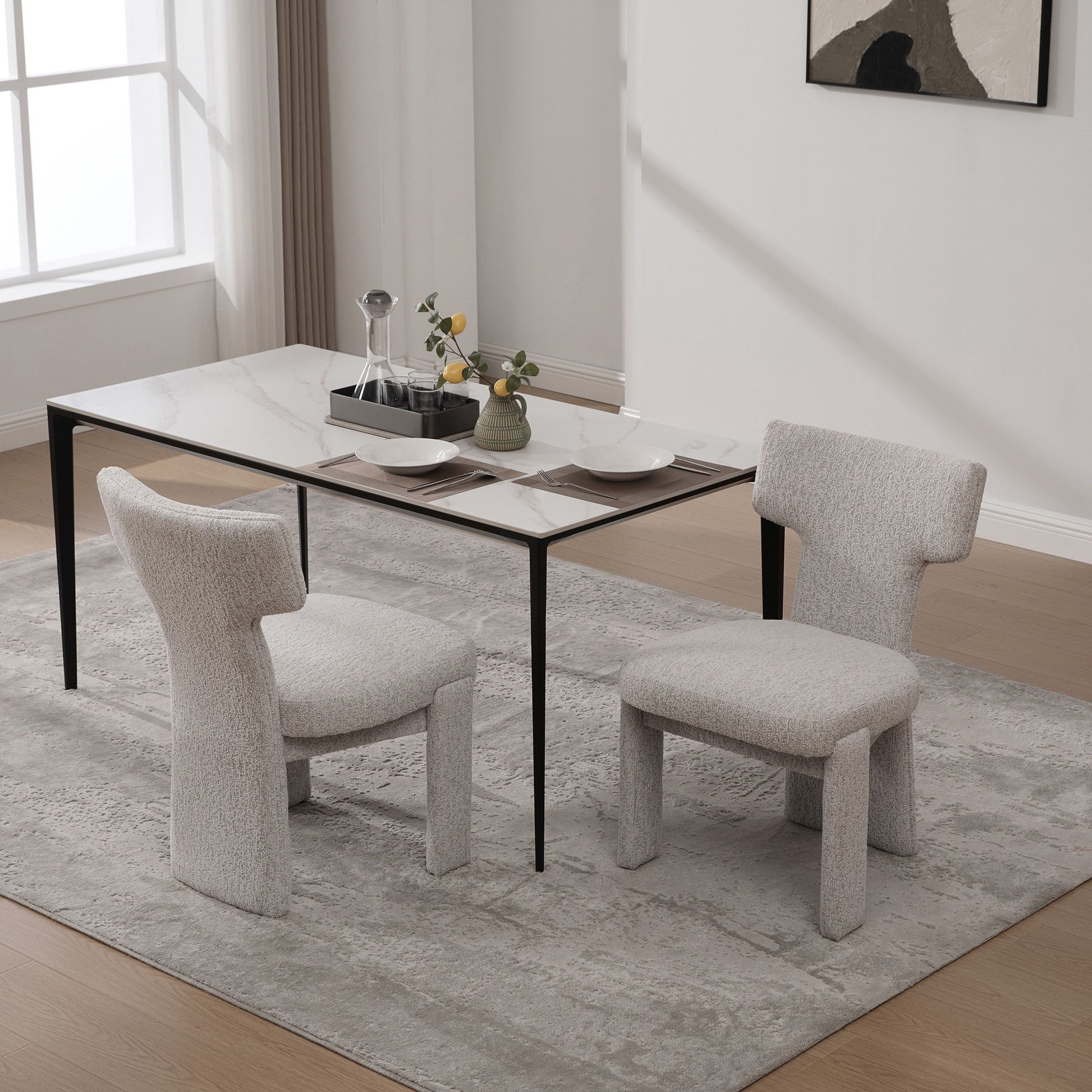 Armless Curved Back Accent Chairs (Set of 2) Home Essentials