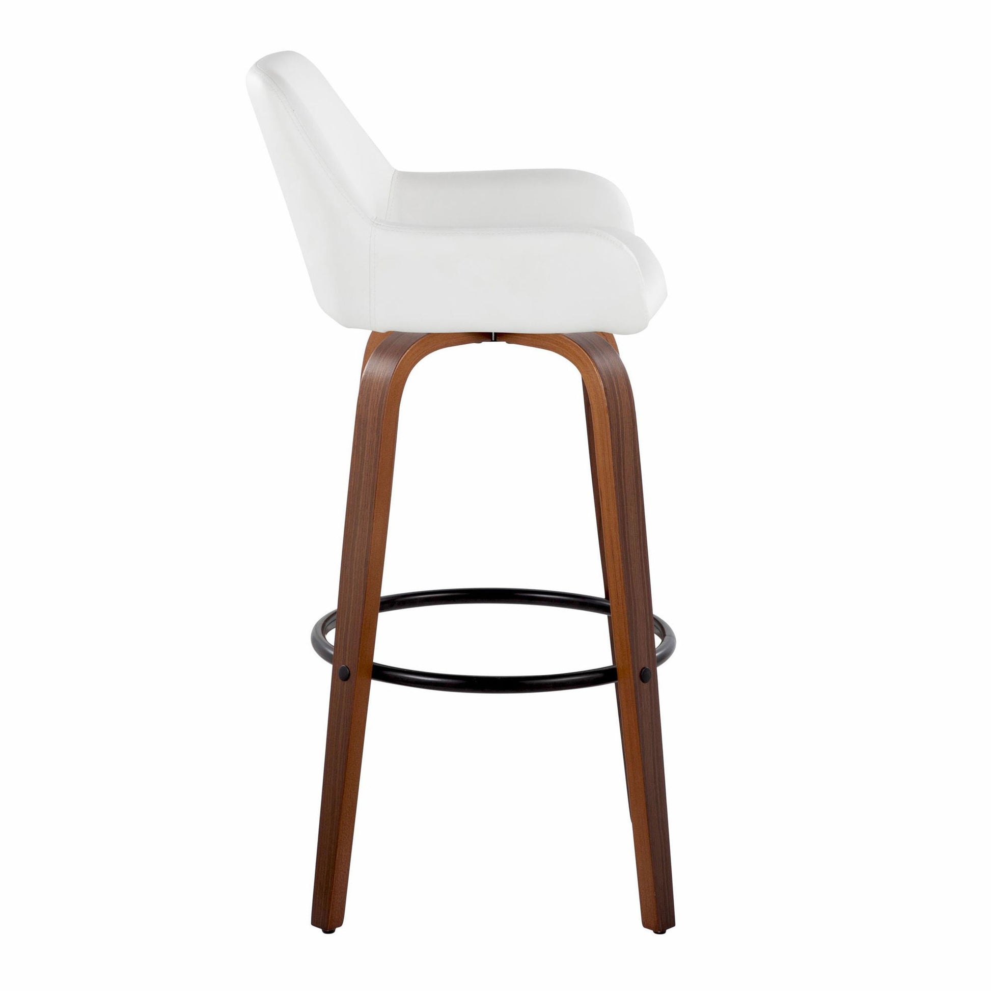 Daniella - Contemporary Fixed Height, Barstool & Swivel And Round Footrest (Set of 2) Lumi Source
