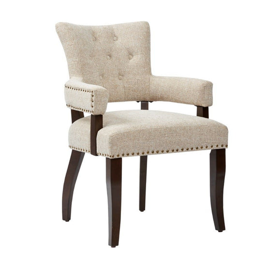 Brooklyn - Dining Arm Chair With Button Tufted Back (Set of 2) - Cream JLA