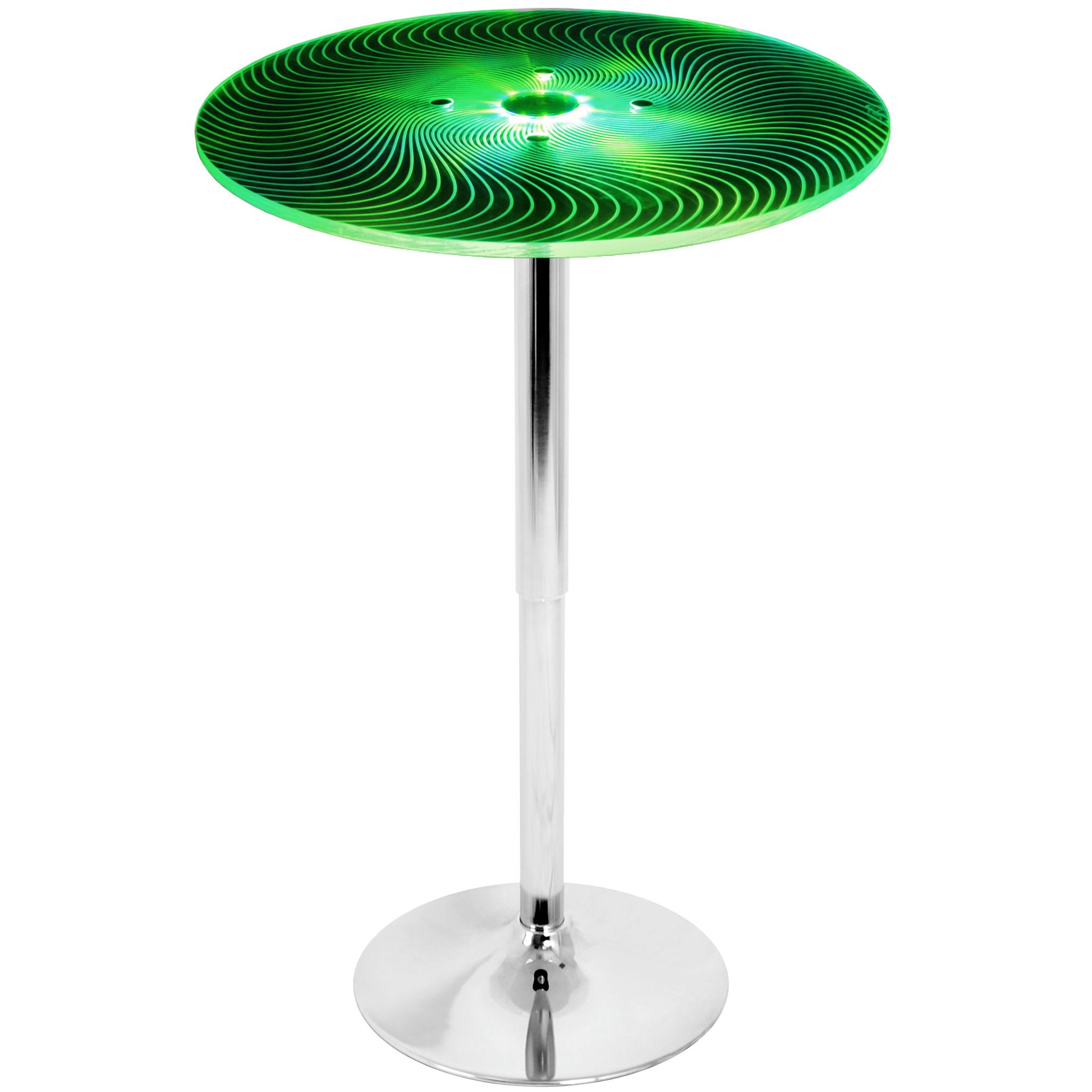 Spyra - Contemporary Light Up Adjustable Bar Table - Multi Lumi Source