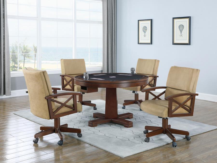 Marietta - 5 Piece Dining And Game Table Set - Tobacco