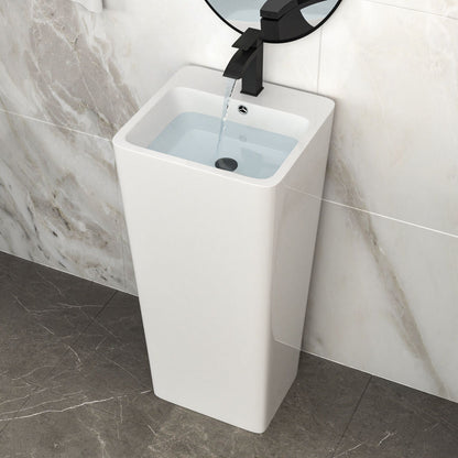 Pedestal Sink 16" For Powder Rooms - White Daily Nest