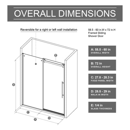 Frameless Shower Door Single Sliding, Adjustable Zinc Roller Rail - Chrome Daily Nest