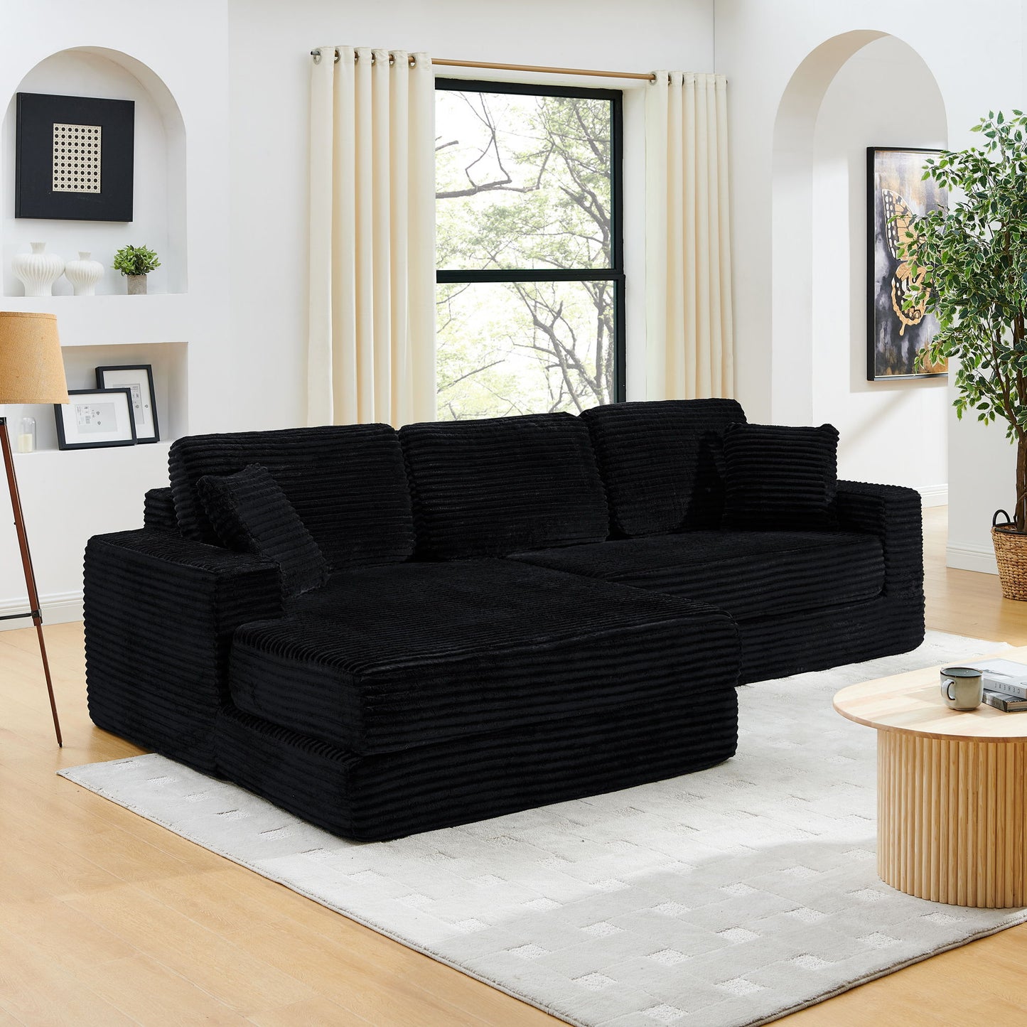 Modern Minimalist L Shape Modular Sectional Sofa, Couch Home Essentials