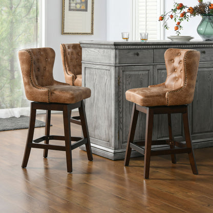 Holmes - Tufted High Back 360 Swivel Counter Height Barstool Jennifer Taylor Home