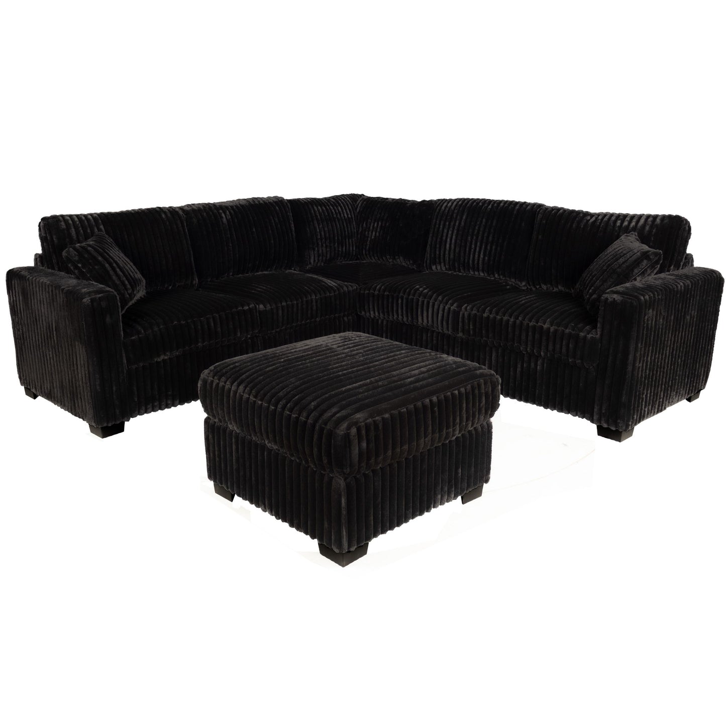 Modern Sectional Set With Cocktail Ottoman Home Essentials