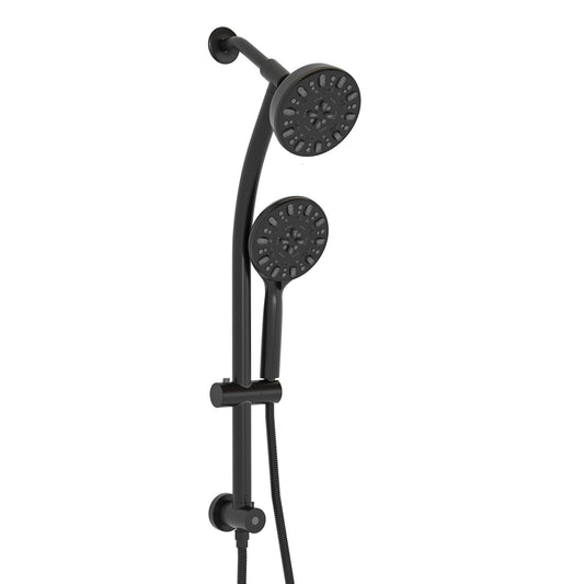 Multi Function Dual Shower Head Shower System With 4.7" Rain Showerhead, 7 Function Hand Shower, Adjustable Slide Bar Daily Nest