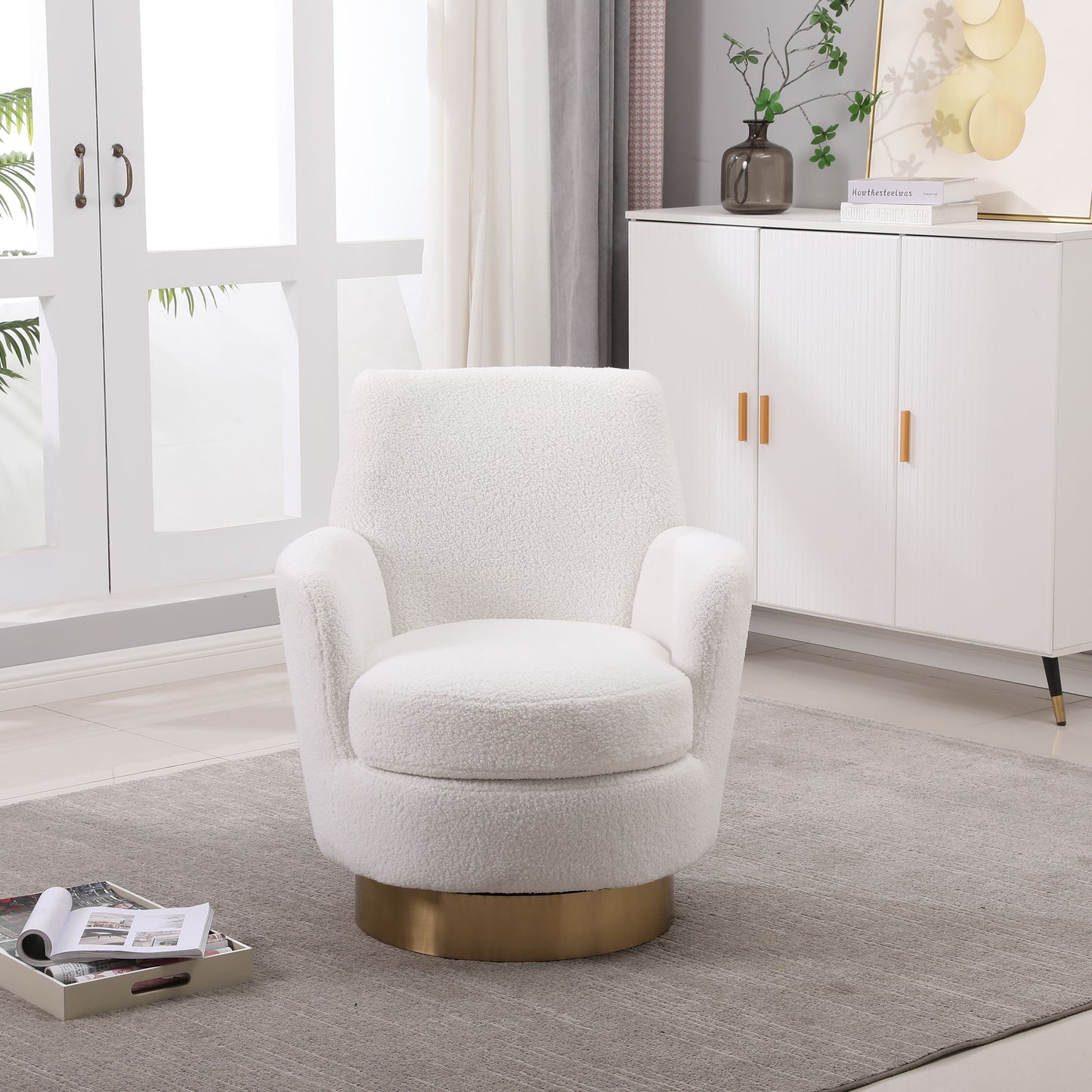 Teddy Swivel Barrel Chair, Swivel Accent Chairs Armchair For Living Room Home Essentials
