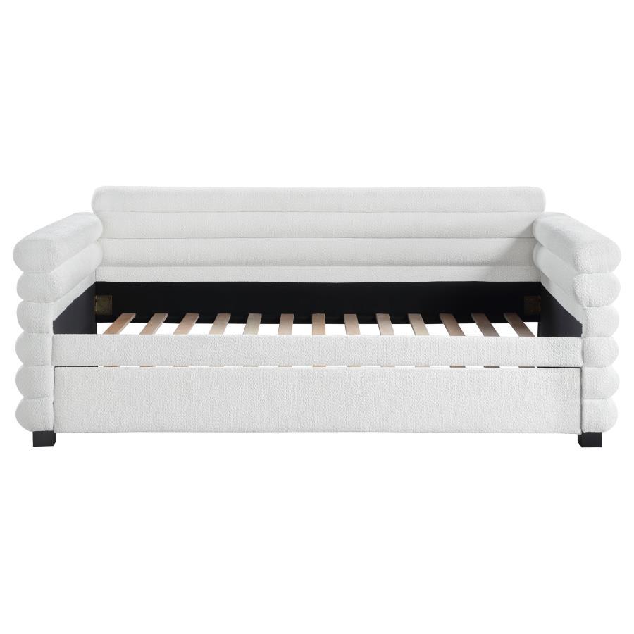 Patricia - Boucle Upholstered Day Bed With Trundle CoasterEveryday