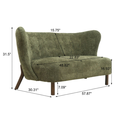 Nordic Chair Laid Back Loveseats With Curved Backres, No Armrests Home Essentials