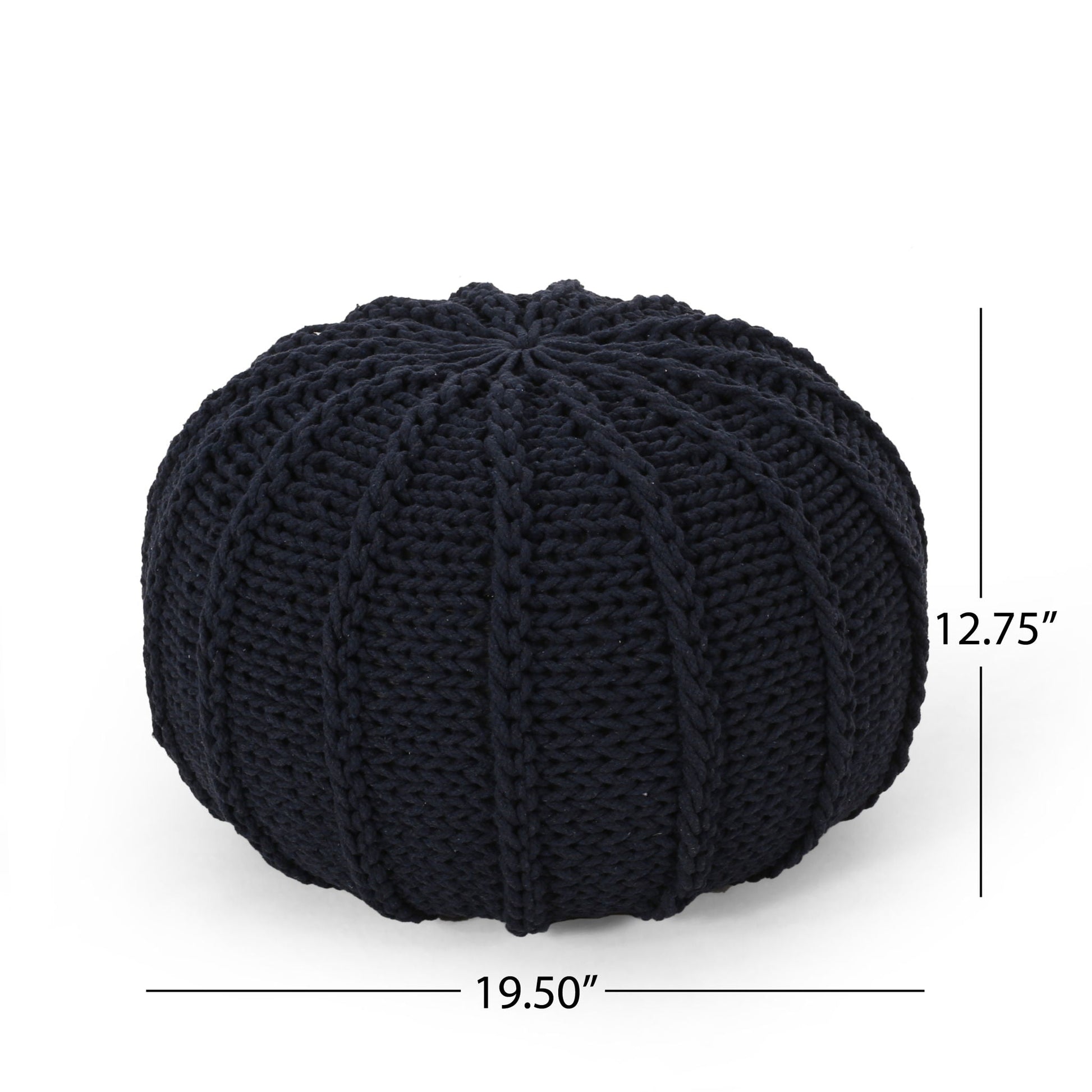Bordeaux - Knitted Cotton Round Pouf Ottoman And Floor Cushion Home Essentials