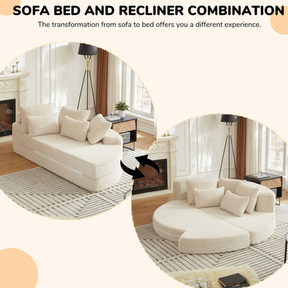 Semi Circular 2 In 1 Sofa Bed With Neck Pillow Home Essentials