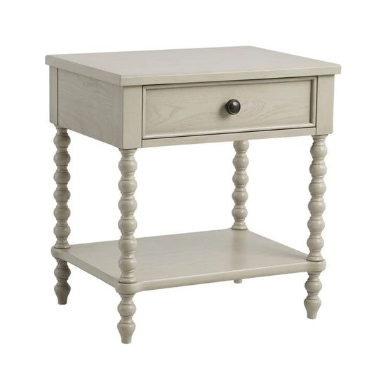 Traditional Durable Nightstand Table With Drawer And Shelf JLA