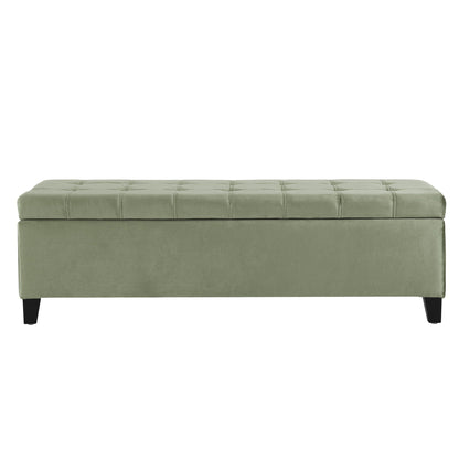 Wendover - Elegant Velvet Tufted Storage Bench With Lift-Up Top And Birch Wood Legs Noble House