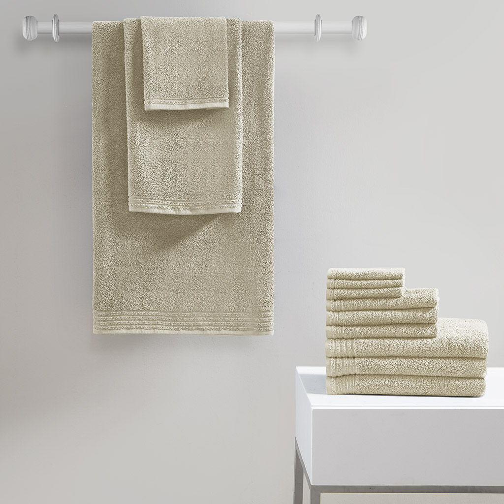 Big Bundle - Quick Dry 12 Piece Bath Towel Set - Taupe