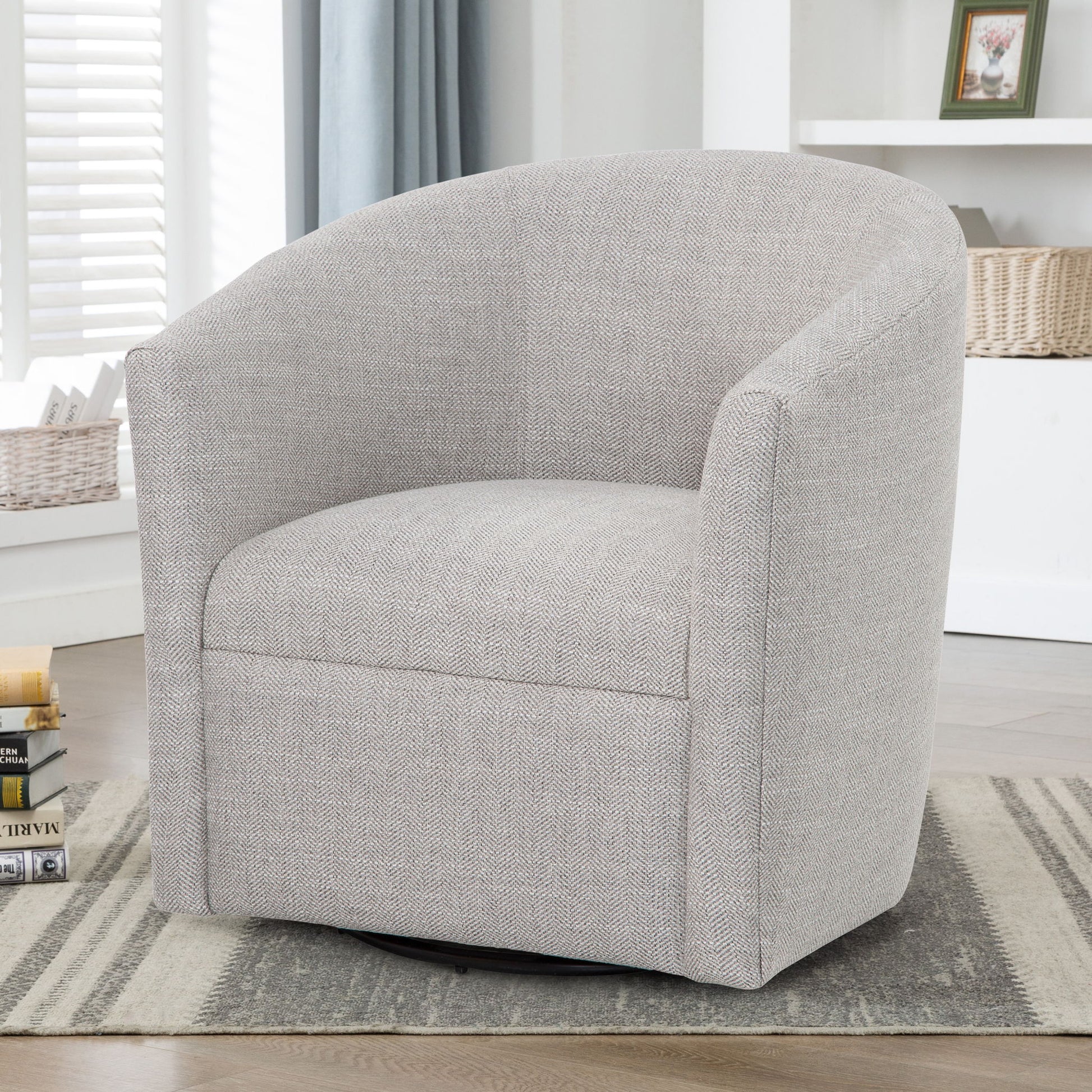 Lainey - Swivel Barrel Chair With 360 Degree Rotation Ridgecrest Home