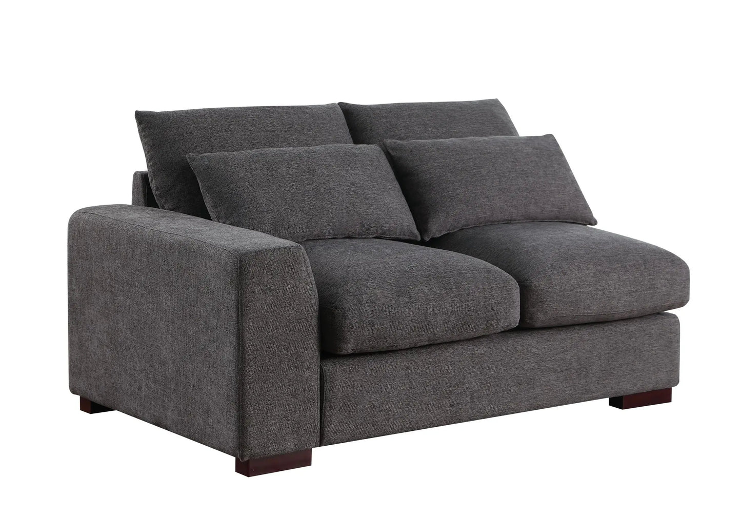 Tatman - Linen Blend Sectional With 2 Ottomans - Dark Gray Urban Retreats