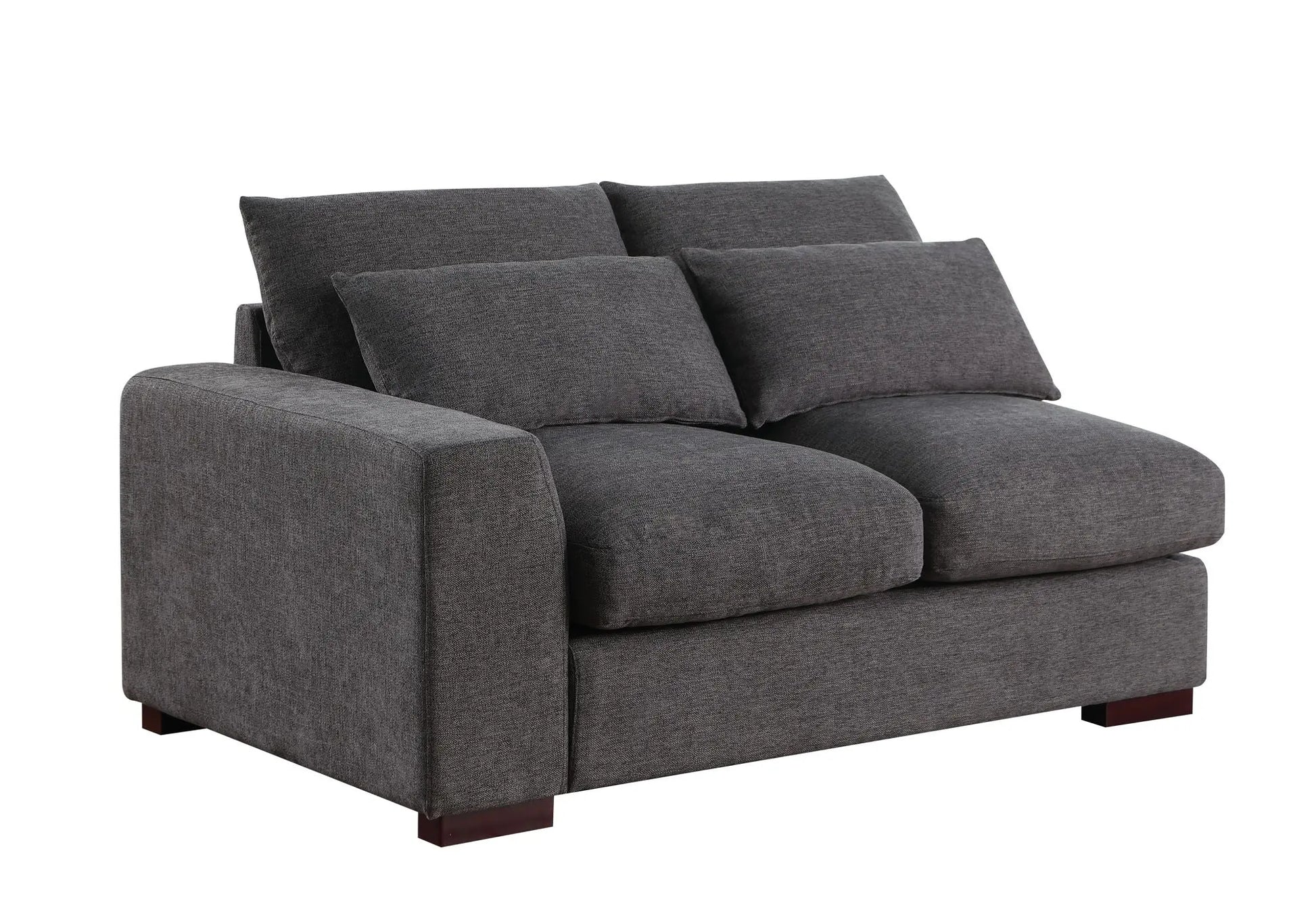 Tatman - Linen Blend Sectional With 2 Ottomans - Dark Gray Urban Retreats