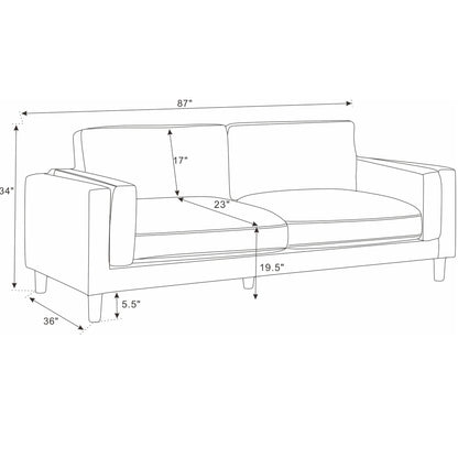 Upholstered Square Arm Sofa - Dark Green Home Essentials