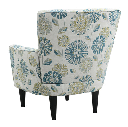 Flora - Floral Accent Chair - Blue